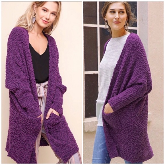 January Summer Sweaters - ❄️LAST//EGGPLANT POPCORN SWEATER
